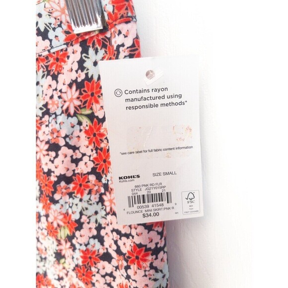 SO Women’s Red Floral Mini Skirt size Small NWT - Picture 3 of 9